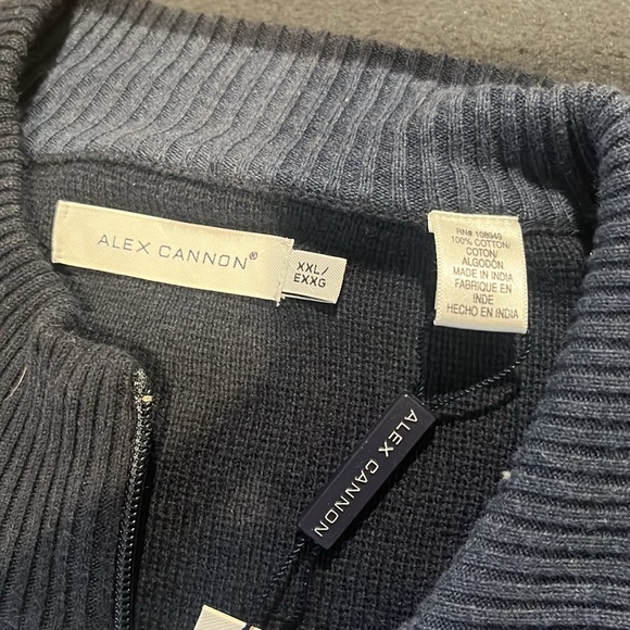 Alex Cannon full zip navy blue sweater - Picture 3 of 4